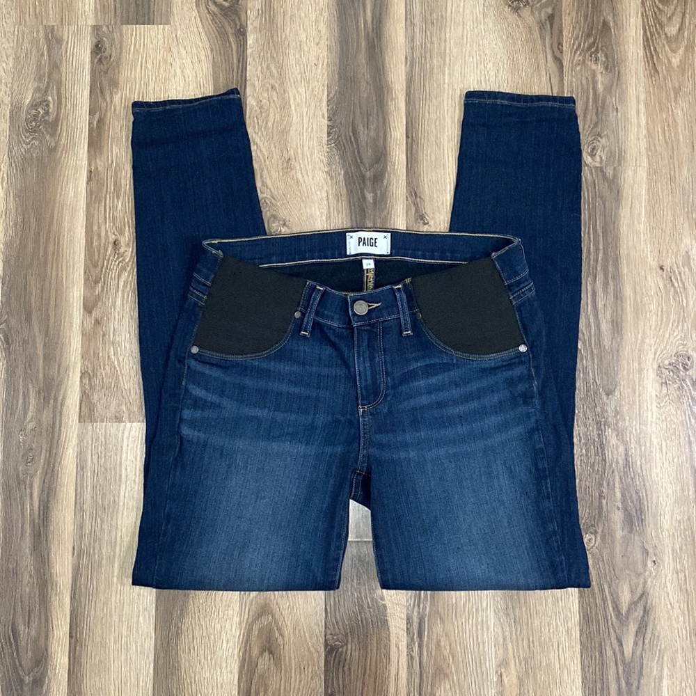 PAIGE Maternity Verudgo Ultra Skinny Size 28 Dark Washed Skinny Jeans